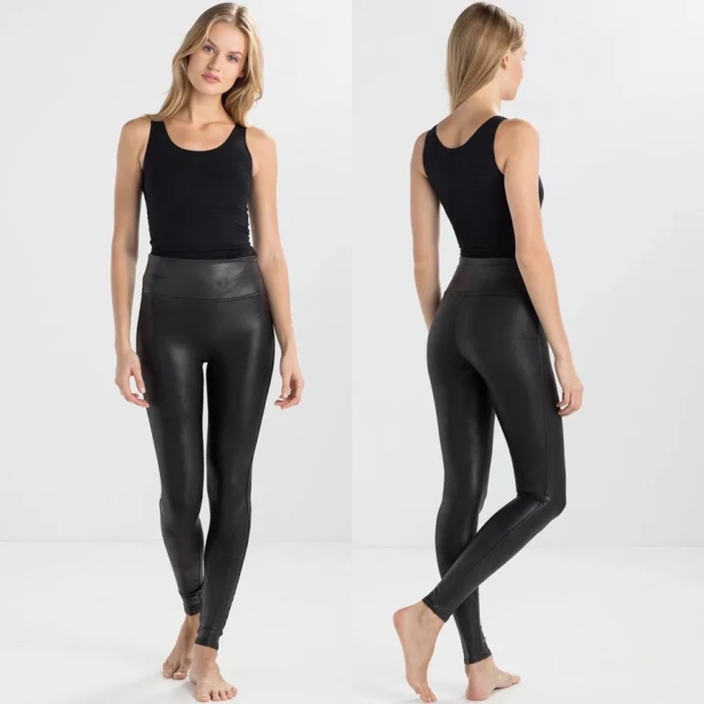 SPANX Faux Leather Leggings Black Size Medium
